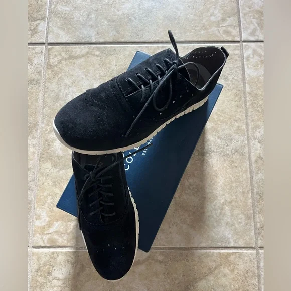 Cole Haan Black Suede Oxfords Sz. 9 Cole Haan | Shoes | Cole Haan Grandos Wingtip Oxfords Black  main image 3